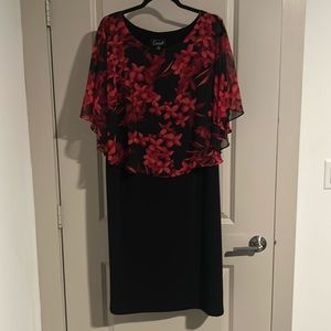 Connected, 18W, dress, red and black, polyester and spandex